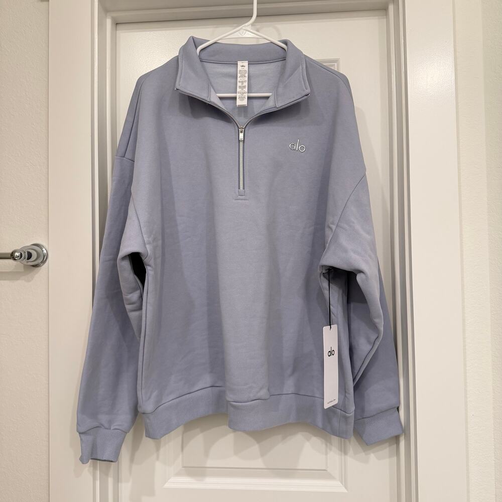 NWT Alo Accolade 1/4 Zip Pullover in Winter Frost Unisex Size Large - Picture 5 of 10
